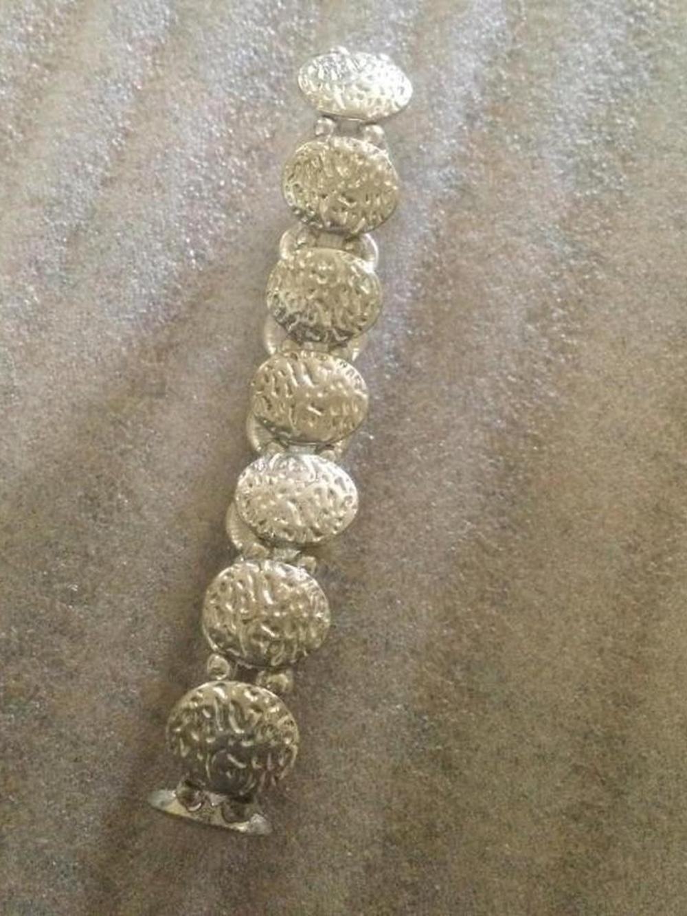 Classic Silver-Tone Textured Stretch Bracelet